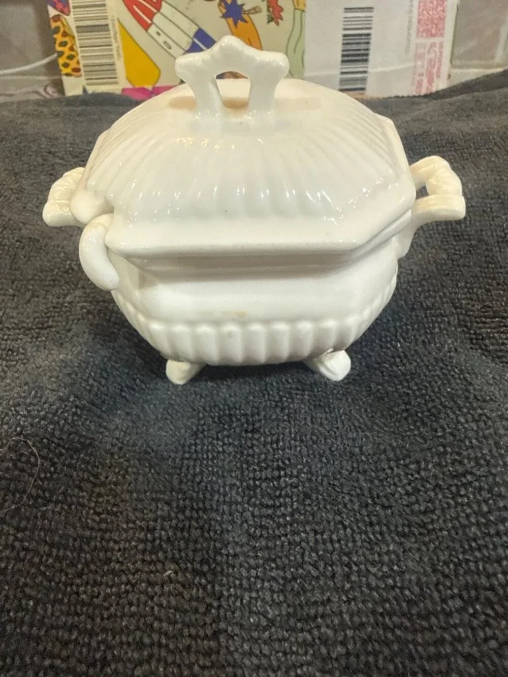 vintage porcelain or ironstone mustard pot (moutardier